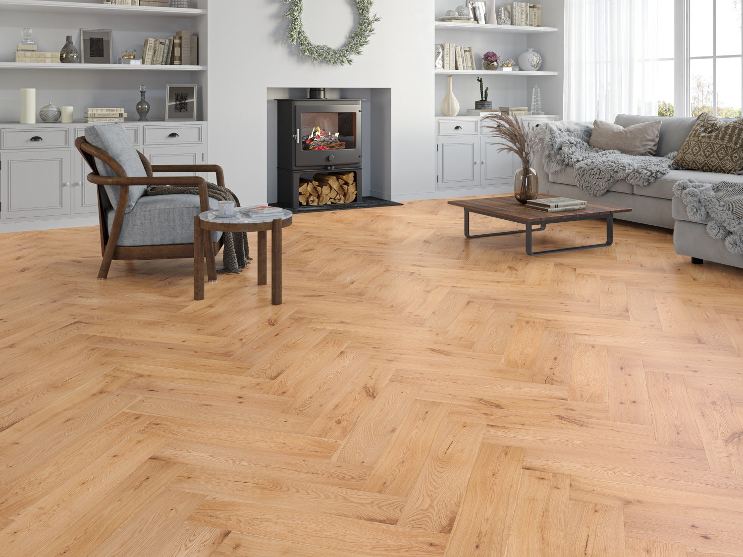 Nelson-15/4 Engineered Oak-Herringbone image 1