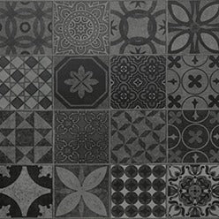 Firmfit Encaustic Tile- Victorian Charcoal-Click image 0